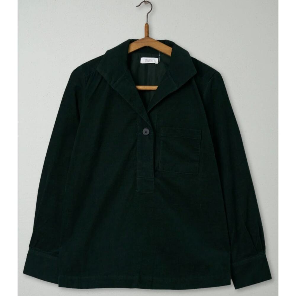 TOAST 6 Green Corduroy Reworn Needlecord Top